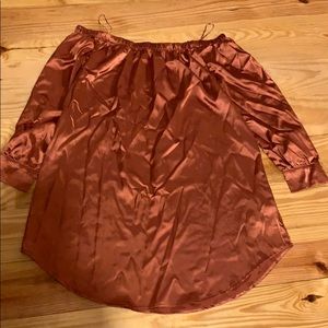 Burnt Orange Satin Dress